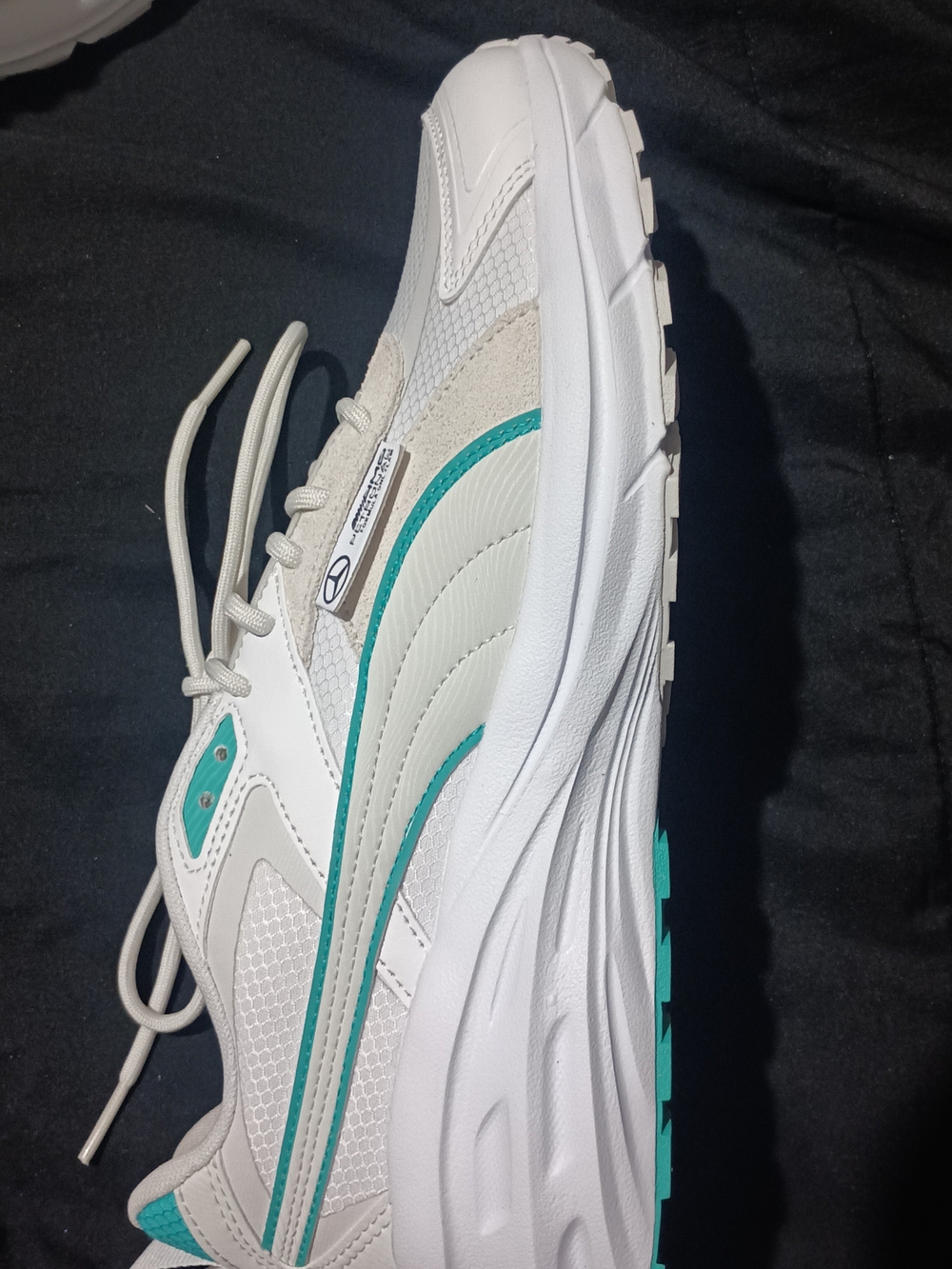Puma White and Teal Athletic Shoe